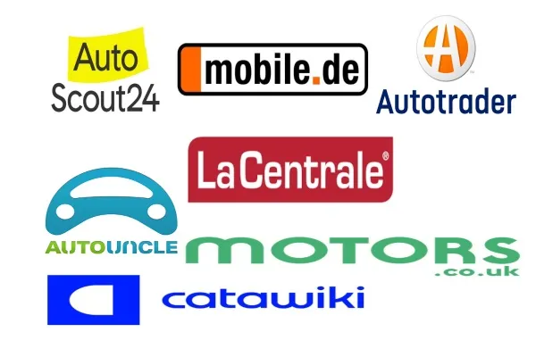 Logotipos de las principales plataformas de anuncios clasificados de automoción de Europa