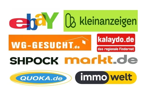 Logotipos de los principales sitios de anuncios clasificados alemanes